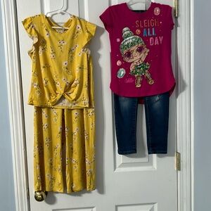 Size 6 jeans  size s pant suit and top